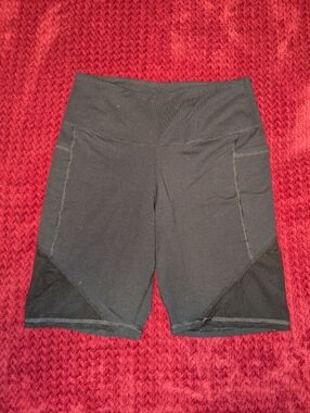Zumba Fitness Black High-Waist Bike Shorts with Side Pockets